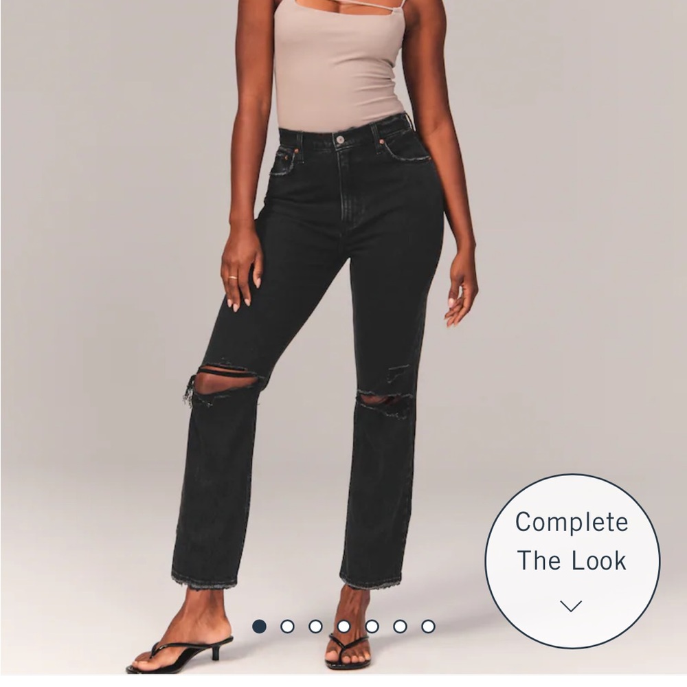 A&F Curve Love Ultra High Rise Ankle Straight jeans
